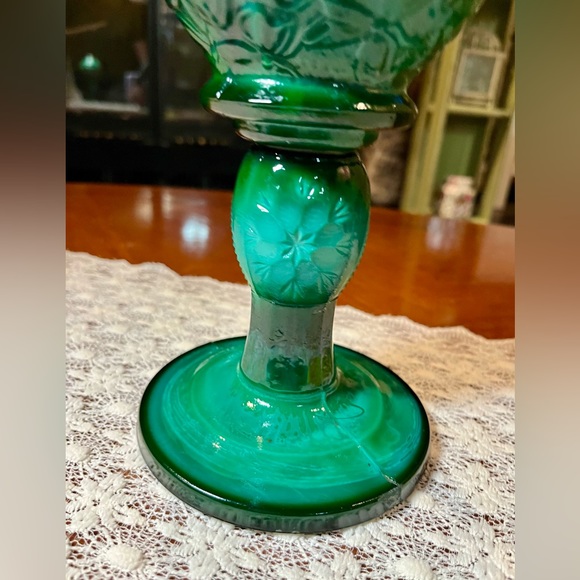 RARE Antique Heinrich Hoffman Opaline Glass Kerosene Lamp Bases - Picture 16 of 16